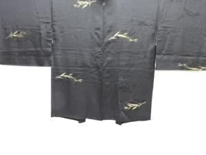 大正ロマン　草葉模様織り出し一つ紋絵羽織